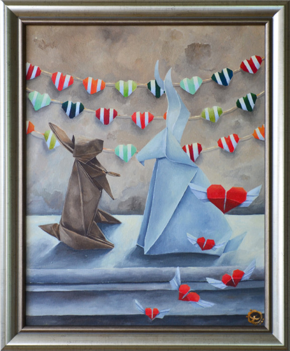 Origami In Love /40x50 Framed